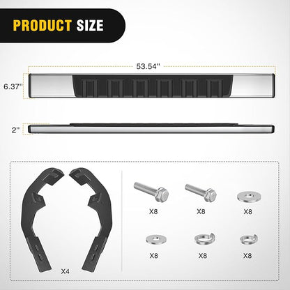 Nilight Running Boards for 2019-2026 Chevy Silverado GMC Sierra 1500 2500 3500 Regular Standard Single Cab 6 Inch Side Step Nerf Bars Stainless Steel