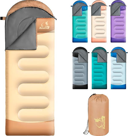 Xelaro 3-Season Lightweight Camping Sleeping Bag | Adults & Kids