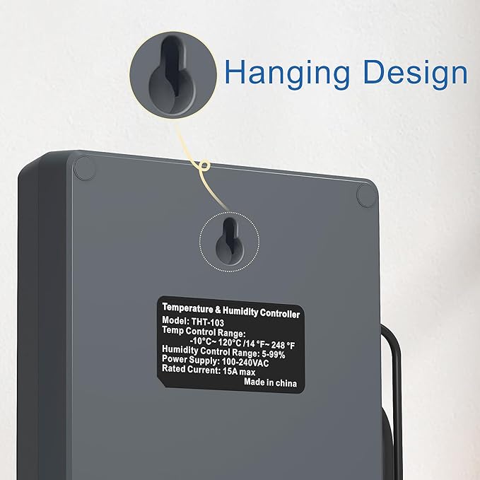 Digital Temperature Humidity Controller Pre-Wired Outlets