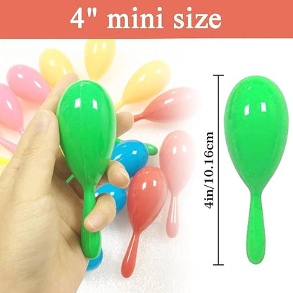 24pcs Mini Maracas for Kids Mexican Fiesta Party Favors Plastic Maraca Shakers Noisemaker for Cinco de Mayo Day of the Dead Fiesta Mexican Themed Birthday Christmas Party Supplies Kids Boys Girls