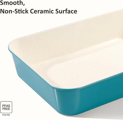 CAROTE 7-Piece Ceramic Baking Pans Set, Aluminized Steel Bakeware Sets