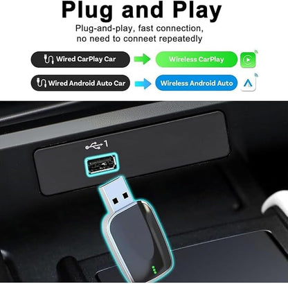 Wireless Android Auto Adapter for Nissan 2018-2025 All Models,Converts Wired to Wireless Stable Connection Mini Size Accessories(Android 11+ Only),A