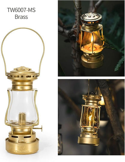 Fuel Lantern, Outdoor Kerosene Fuel Lamp, Weather Resistant, for Camping Hiking Patio Picnic, Brass