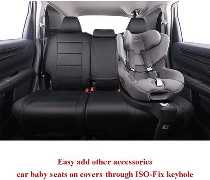 EKR CRV Seat Covers Custom Fit for Honda CRV 2017 2018 2019 2020 2021 2022, Car Seat Cover for Trucks SUV Full Set,Waterproof Car Seat Cushion, Neoprene (Black)