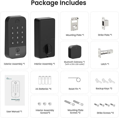 TREATLIFE Smart Door Lock with WiFi Bluetooth Gateway, Keyless Entry Door Lock