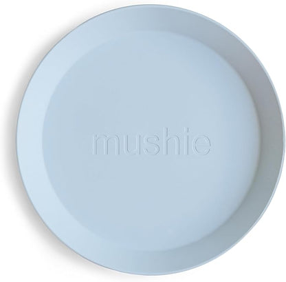 mushie Round Dinnerware Plates for Kids | Made in Denmark, Set of 2 (Powder Blue)