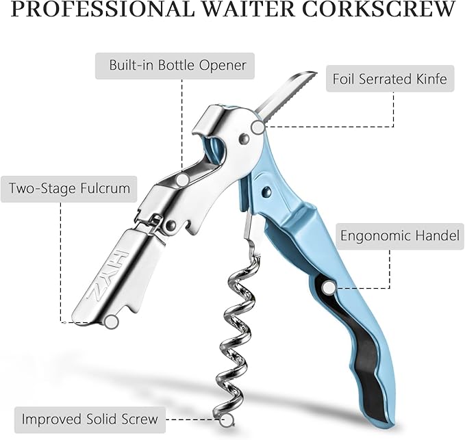 HYZ 2-Pack Wine Opener Waiter Corkscrew, Professional Wine Key
