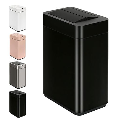 Sensor Trash Can with Butterfly Lid 2.6 Gallon Rectangular Automatic Garbage Can