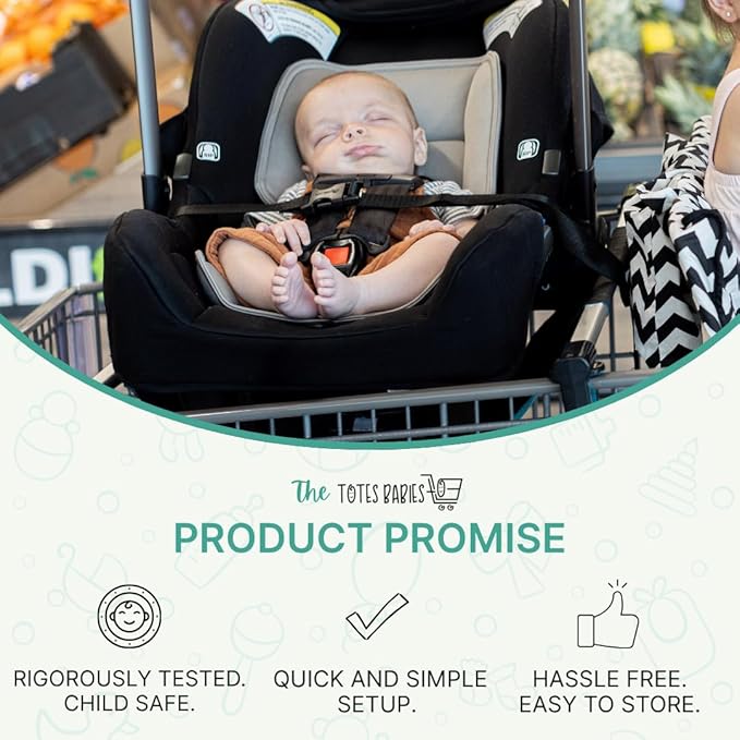 Totes Babies - Car Seat Carrier for Shopping Carts, Allows Babies, Newborns, Infants and Toddlers to Stay Snug or Sleeping in Car Seat While Parents Shop, As Seen on Shark Tank