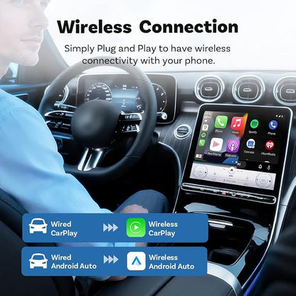 Upgraded Wireless CarPlay Adapter for Porsche 911 2022-2025, Mini Wired to Wireless Box, Plug and Play, Compatible with Apple and Android