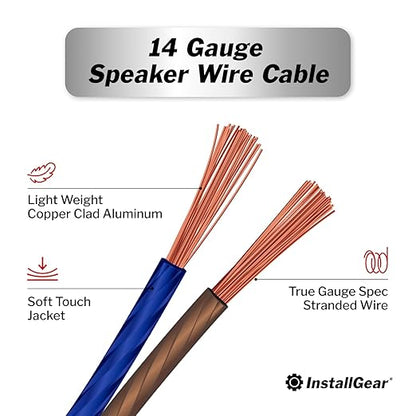 InstallGear 100ft 14 Gauge Speaker Wire