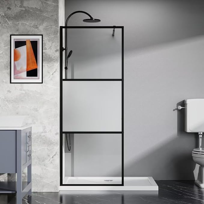 Goodyo Shower Door 34“ X 72” Fixed Frost Tempered Glass Shower Screen Panel