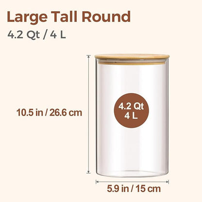 ComSaf 2Pcs Large Glass Storage Containers