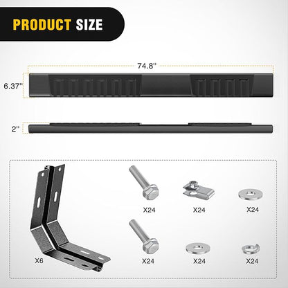 Nilight Running Boards for 1999-2016 Ford F250 F350 Super Duty/Extended Cab 2 Full-Size Door & 2 Half-Size Door 6 Inch Side Step Nerf Bars Stainless Steel Black