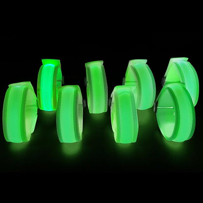 8 Pack LED Bracelets Light Up Wristbands,Glow Flashing Wristbands Glow in The Dark Party Supplies for Party, Festivals, Sports, Camping,Night Events (Green)