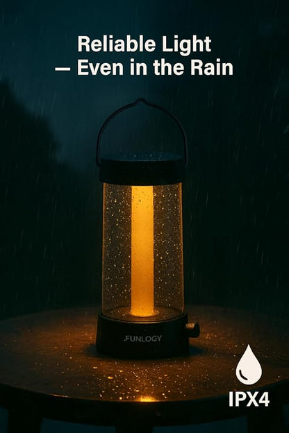 Lantern - Rechargeable LED Camping Lantern, Vintage 360° Dimmable Light , 4000mAh Power Bank, High CRI 95, IPX4 Water-Resistant, Portable for Home, Emergency, Outdoor, Black