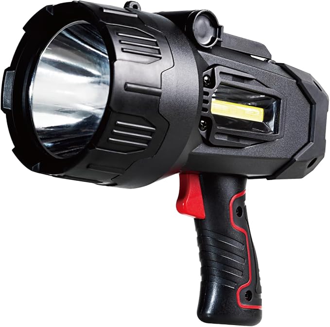 Durapower Rechargeable Spotlight, 1500 Lumens LED Spotlight Flashlight, Waterproof Handheld Spot Light for Indoor Outdoor Farm Camping Emergency