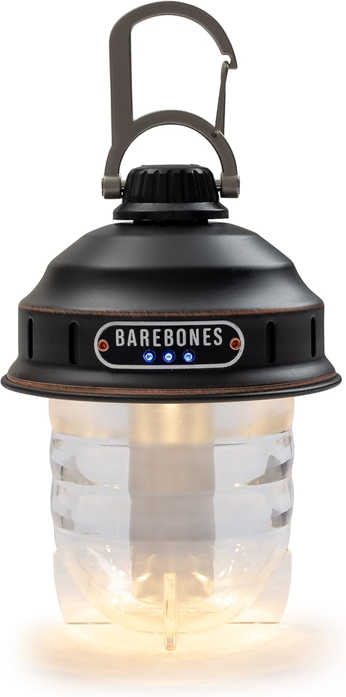 Barebones Beacon Hanging Light ??Antique Bronze, Rechargeable LED Camping Lantern with Adjustable Brightness ??Weatherproof Vintage-Style Hanging Lantern for Outdoor Adventures and Year-Round Use