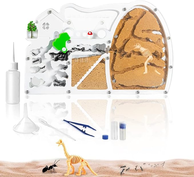 Ant Farm Castle, Sand Ant Colony Observation Kit, Ant Viewing Habitat Science Kit, Educational & Learning Science Kit for Kids, Adults, Student (Yellow)