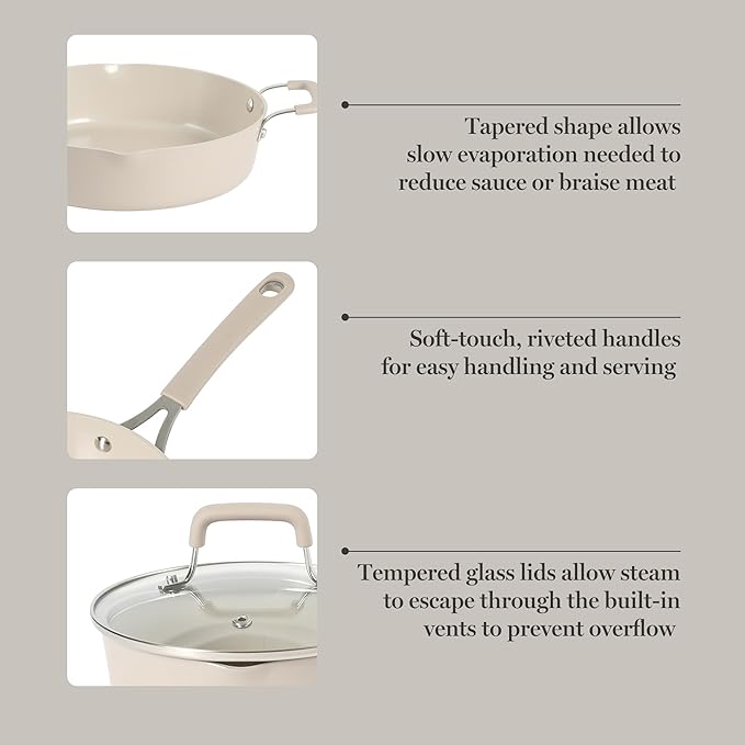 Martha Stewart Heathland Premium Nonstick PFA Free Ceramic Interior 10-Piece