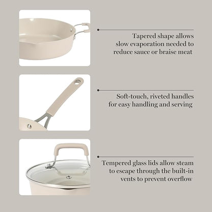 Martha Stewart Heathland Premium Nonstick PFA Free Ceramic Interior 10-Piece