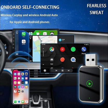 Wireless CarPlay Adapter 2-in-1 for Maxus V80 2018 2019 2020 2021 2022 2023 2024 2025, USB Design Plug and Play Bluetooth Fast Connection Car Accessories,B-Silver