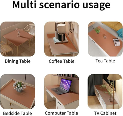 Nightstand Protector Top - 14x30 Inch Waterproof Easy to Clean Can Conceal Flaws Protector The Table Top from Scratches Used for Dining (Brown+Gray 14x30)