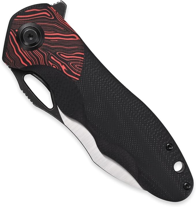 Sitivien ST154 Folding Knife, Sandvik 14C28N Steel Blade with G10 Handle,Chinese Zodiac Series EDC Tool Knifes for Camping Hunting Survival Hiking(Red)