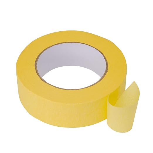 Lichamp 36mm x 55m Yellow Automotive Masking Tape for Painting, Auto Body Yellow Painters Tape for Car Detailing, 1.4 inch x 60 Yards
