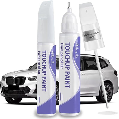 Touch Up Paint for BMW Mineral White (A96)-Exact Match–Chips and Nicks TouchUp Paint Pen Scratch Repair Car Accessories Car Paint Pen for Erase Car Scratches