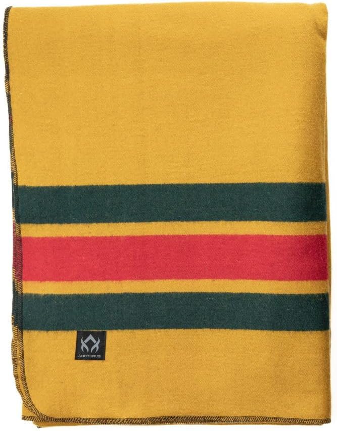Arcturus Rainier Wool Blanket - 4.5lbs Warm, Heavy, Washable, Large | Great for Camping, Outdoors, Survival & Emergency Kits (North Cascades)