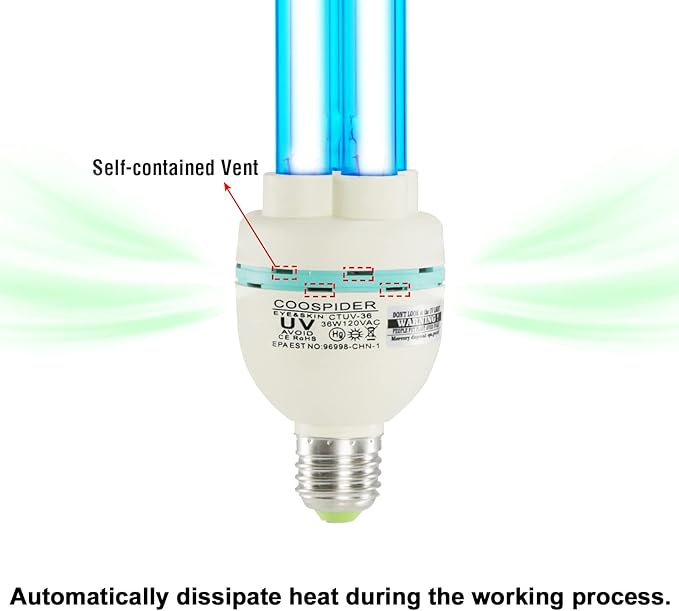 36 Watts UVC Light Bulb, UV Lamp