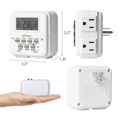 BN-LINK Indoor Digital Light Timer, 7 Day Programmable Plug