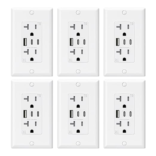 ELEGRP USB Outlets, 20 Amp Wall Outlet