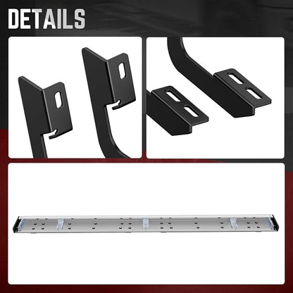 DNA Motoring 6.5" Flat Running Boards Side Step Nerf Rails Bars Compatible with 2004-2014 Ford F150, 2006-2008 Mark LT, Fits Crew Cab Models, STEPB-U-F15004-T1-C