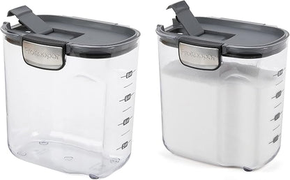 Progressive International ProKeeper+ Clear Plastic Airtight Food Baker's Kitchen Storage Organization Container Canister Set with Magnetic Accessories, 2- Piece Set (Sugar 2.5-Quart)