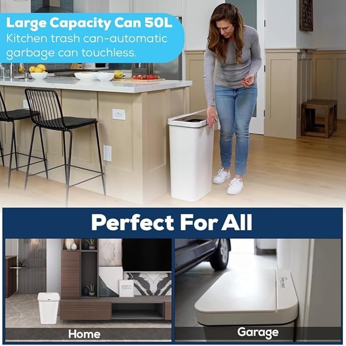 Simpli-Magic 13 Gallon Motion Sensor Touchless Trash Can – Automatic Hands-Free