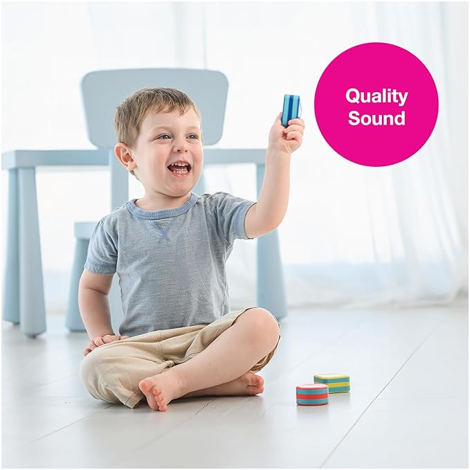 Edushape My First Shakers Basic Shapes - Vibrant Baby Maracas with Soothing Sound - Musical Egg Shakers for Babies - Grasping and Teething Rattle Toys - Enhances Tummy Time, Sensory Development
