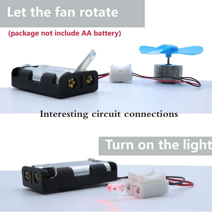 Science STEM Project for Kids Ages 6 8 10 12 Years Boys Girls,Physics Experiment Kit Energy Conversion School Educational Set Mini Generator Motors DIY Wind Turbine Hand Cranked Power Generator
