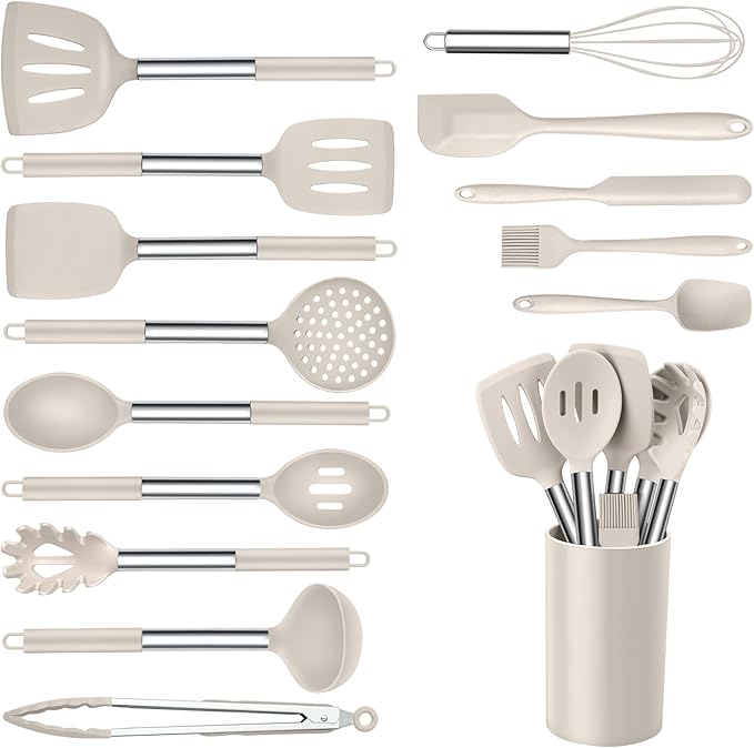 Onader Silicone Cooking Utensils Set of 15, Kitchen Utensils Set
