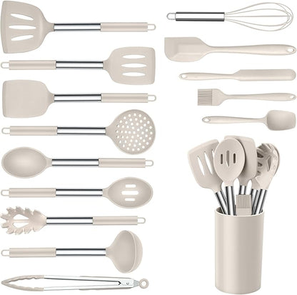 Onader Silicone Cooking Utensils Set of 15, Kitchen Utensils Set