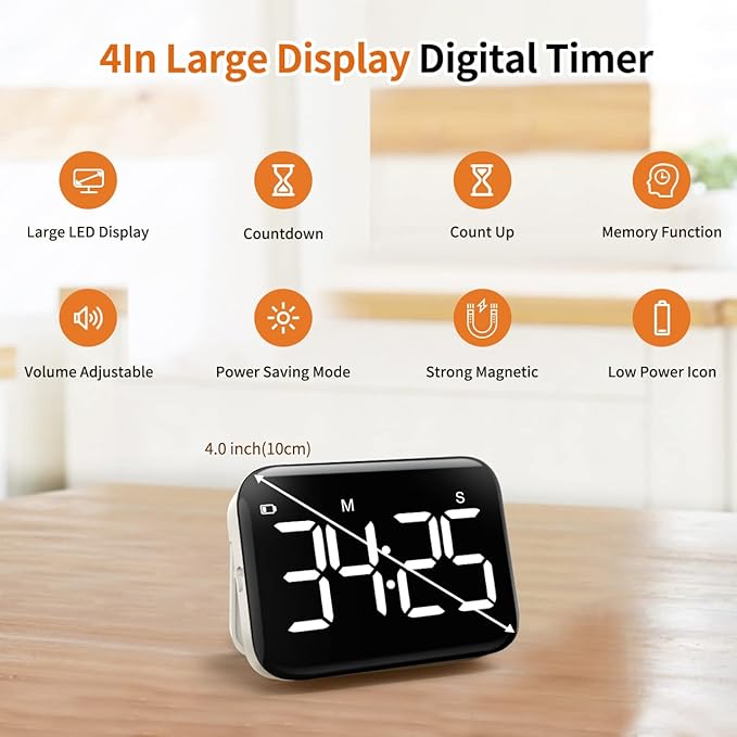 VOCOO Magnetic Kitchen Timer for Cooking
