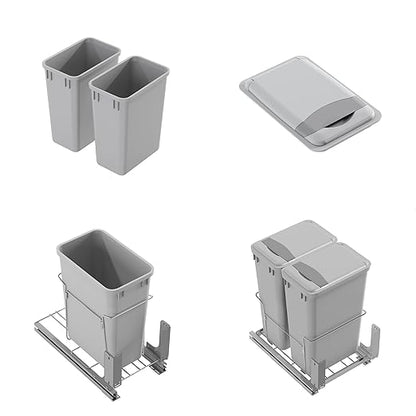 Dowell 2 Pack Wastebasket Trash Can Container, Plastic Garbage Bin,