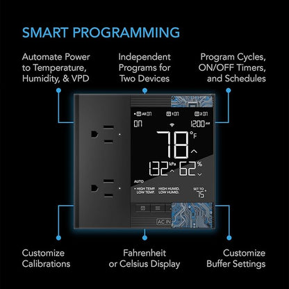 AC Infinity Controller 75 PRO, WiFi Outlet Controller, Independent Programs