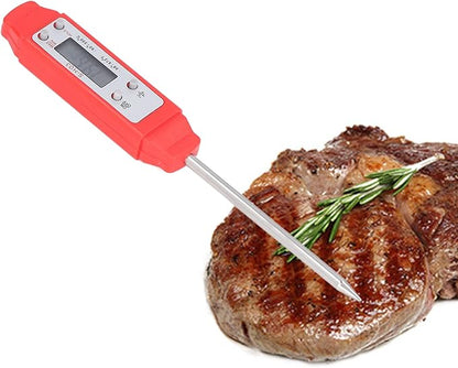 Digital Food Thermometer, Digital Food Thermometer Automatic Calibration Pen High Accuracy Electronic Pocket Thermometer Yellow for Home Use, Multifunctional Accessory (Red)