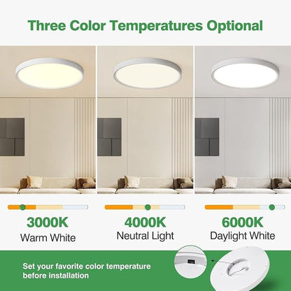 6PK 15.8 Inch LED Flush Mount Ceiling Light, 3000K/4000K/6000K CCT Selectable
