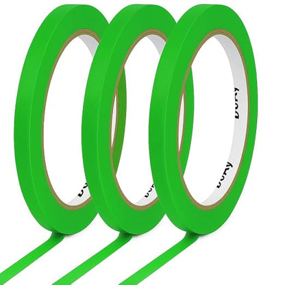 3 Pack Green Painters Tape - Masking Tape 0.25 Inch Wide - Multi-Surface, Smart Adhesion, Indoor & Outdoor - 270FT Total - Paint Tape for DIY, Labeling, Art, Car, General Purpose (#3910)