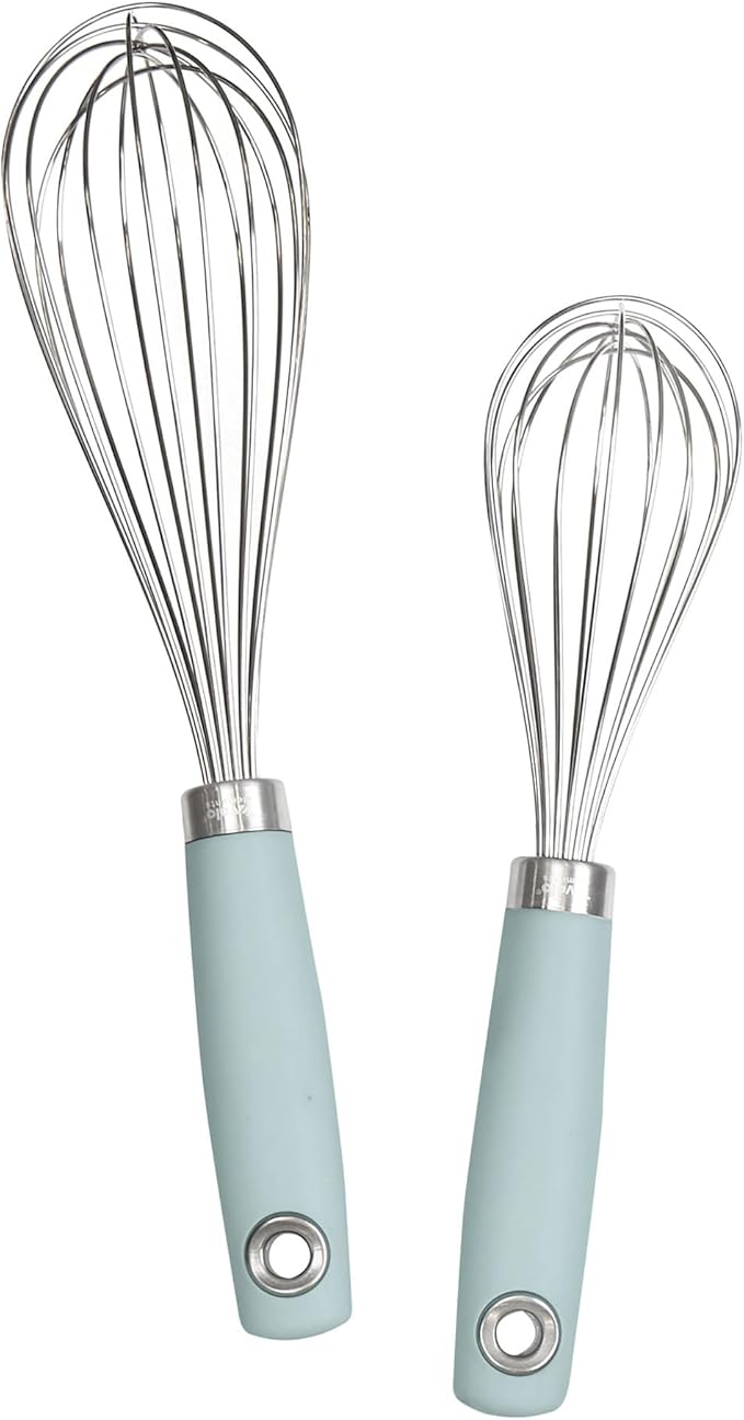 Tovolo Wire Whisk Set of 2 for Baking Cooking Mixing Whisking, 10” & 12” Inch