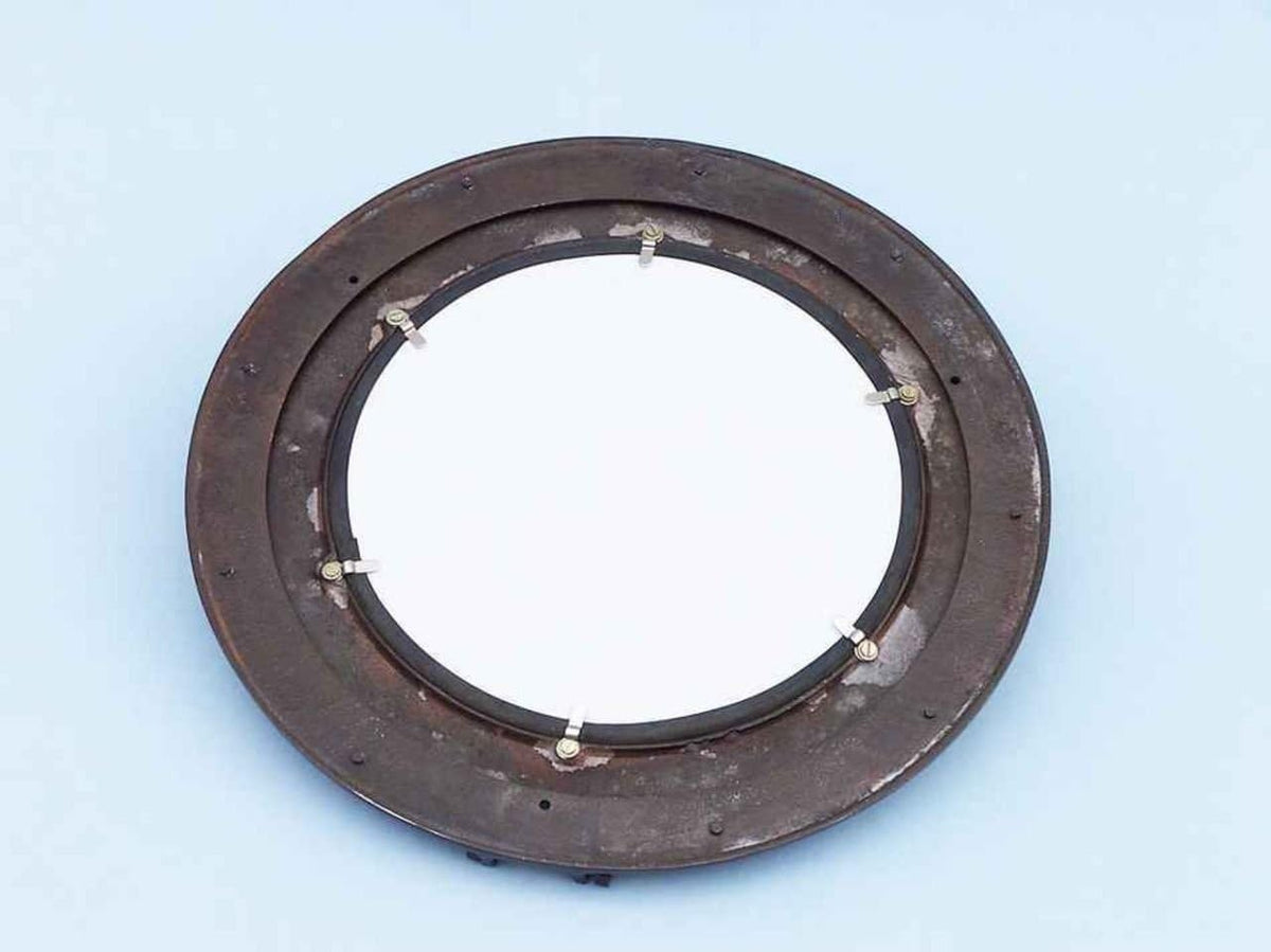 Hampton Nautical Deluxe Class Antique Copper Porthole Mirror, 17"