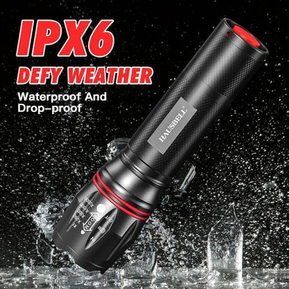 HAUSBELL T8 Upgraded Flashlight Bright, Zoomable Tactical LED Flashlights Flash Light with High Lumens and Five Modes and Camping Accessories, 2 Pack